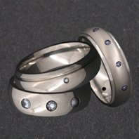Titanium Rings with Cubic Zirconias